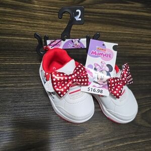 Disney Minnie Mouse Red and White Kids Sneakers